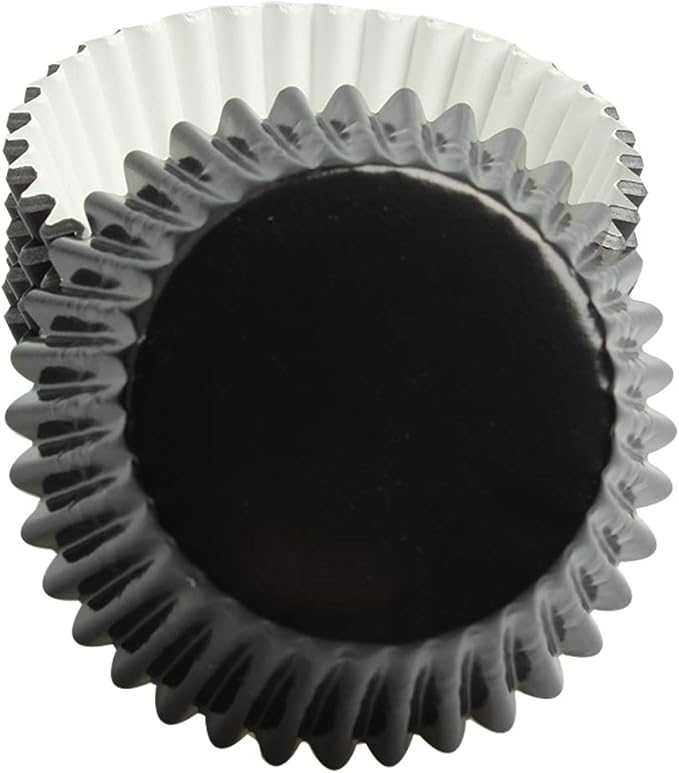 Black-Foil Cupcake Case Liners 100 Pcs Metallic Paper Baking Cups for Birthday Parties, Weddings or Baby showers ??,<div>
