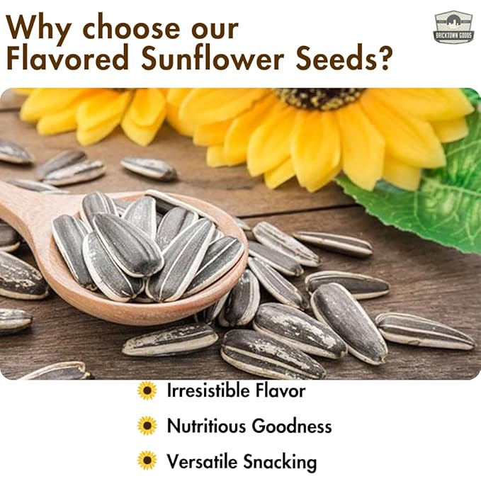 Bricktown Goods Salt and Balsamic Vinegar Flavored Sunflower Seeds - 3 Pack - Boldly Seasoned and Roasted In-Shell Sunflower Seeds - 24 oz Total