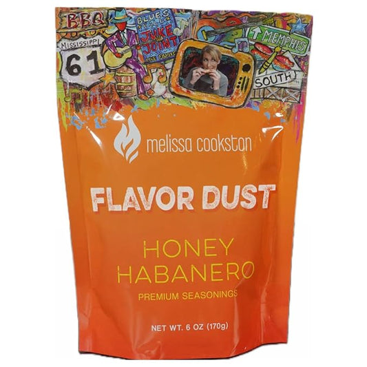 Melissa Cookston Flavor Dust | Chicken Wing Coating & Wing Dust for BBQ and Cooking | Award Winning & Competition Style Barbecue Dry Rub | Honey Habanero, 6 Oz