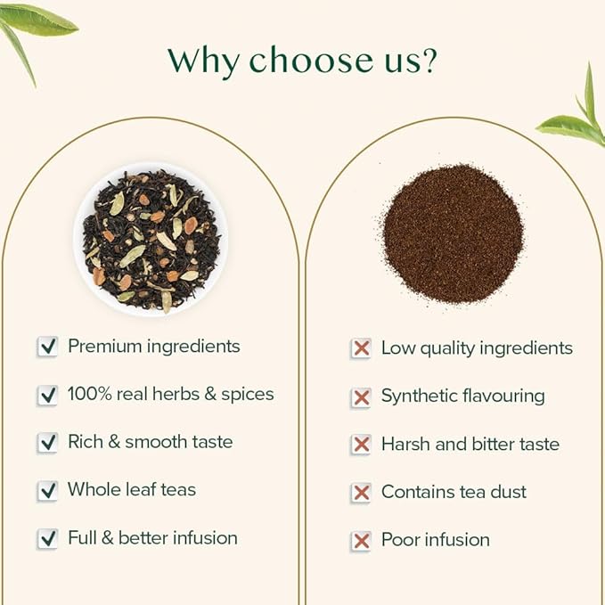 VAHDAM Vanilla Spiced Masala Chai | 3.53oz (50 Cups) Gluten Free Delicious Blend Of Vanilla & Masala Chai | Spiced Chai Tea Loose Leaf | Brew As Hot, Cold Or Iced Tea | Vacuum Sealed Pack