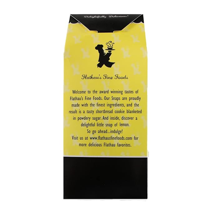 Flathau?셲 Fine Foods, Gourmet Shortbread Cookies, Handcrafted All Natural Artisan Bites, Southern-Baked Sweet Snaps with a Buttery Finish (Pack of 3, Lemon)