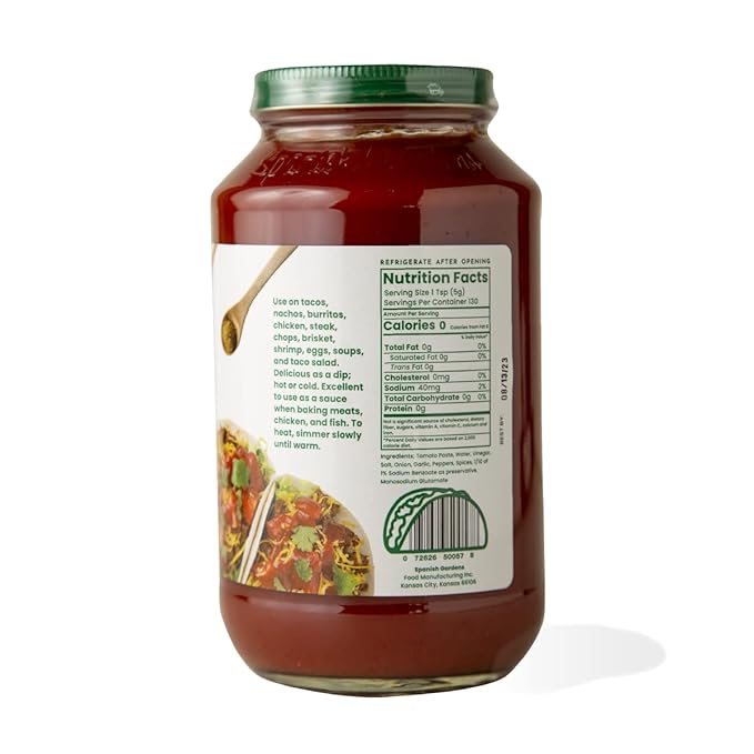 Spanish Gardens Mild Taco Sauce (6 Pack) ??Mild Sauce for Authentic Mexican Food ??Original Family Recipe for Tex Mex Food (23 oz)