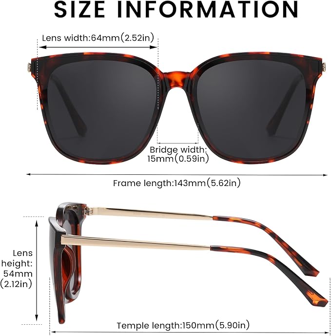 DUCO Oversized Polarized Sunglasses Womens Trendy Mirrored Shades Retro Round Vintage Light Weight UV400 Sun Glasses W016