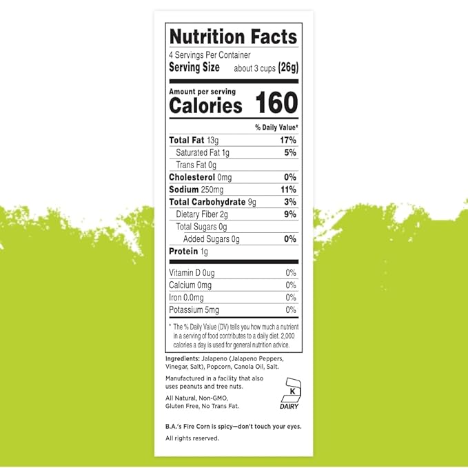 Fire Corn Popcorn Pack of 6 Real Jalapeno Popcorn Gluten Free, Spicy, Non-GMO, Healthy Snacks Founded & Owned by Combat Veteran, Original Flavor, 3.8 oz Sharing Bags