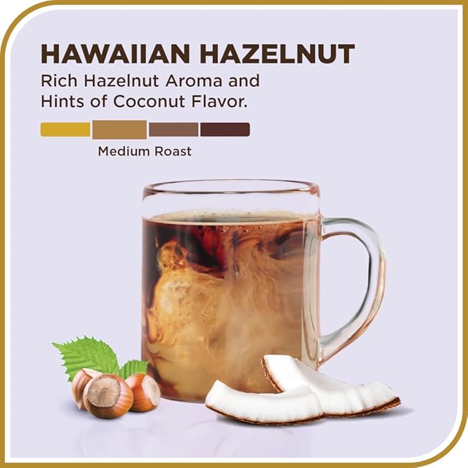 Don Francisco's Hawaiian Hazelnut Whole Bean Coffee, Medium Roast ??Flavored 100% Arabica,12 oz Bag, Premium Coffee for Drip, Pour Over & French Press
