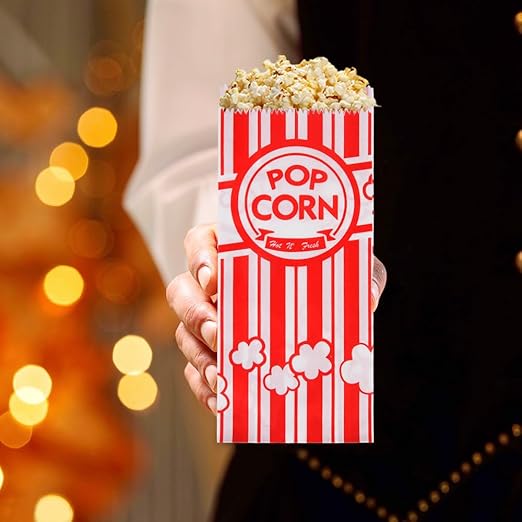 300pcs Paper Popcorn Bags for Party, 1 Oz Small Vintage Individual Servings Popcorn Container Pop Corn Bags Bulk for Popcorn Machine Accessories Supplies Movie Nights (300)