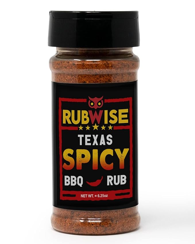Spicy BBQ Rub by RubWise, Texas Style Brisket Rub All Natural Dry BBQ Rub for Smoking & Grilling, No MSG, 6.25oz