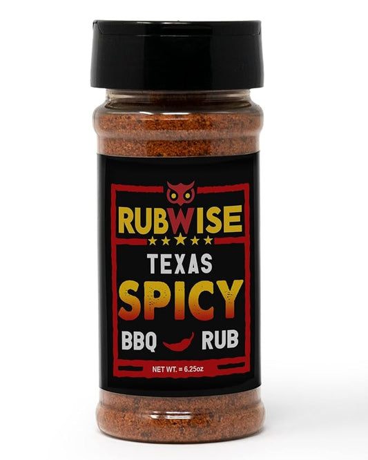 Spicy BBQ Rub by RubWise, Texas Style Brisket Rub All Natural Dry BBQ Rub for Smoking & Grilling, No MSG, 6.25oz
