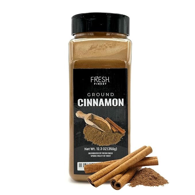 Fresh Finest Ground Cinnamon - 12.3oz (350G) - Premium Quality, Aromatic Spice for Culinary & Health Benefits, Securely Packaged