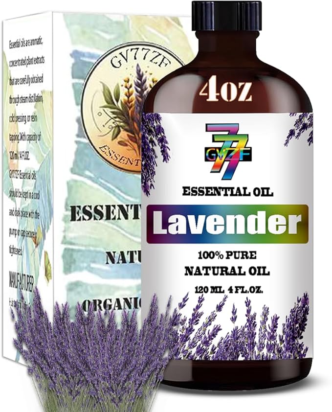 Lavender Essential Oil (4 oz/120 ml) ??Lavender Oils for Aromatherapy, diffusers, humidifiers, Home fragrances, DIY Skincare, soap Making, DIY Candle Making, Relaxation, Yoga, and Meditation