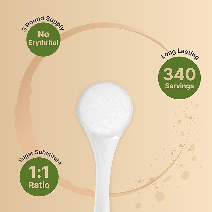 Monk Fruit & Allulose Sweetener with No Erythritol, 3 Pounds | 0 Aftertaste, 0 Calories, 0 Net Carbs ??1:1 Sugar Substitute ??Perfect Sweet Balance for Baking, Cooking, Beverages ??Keto, Vegan