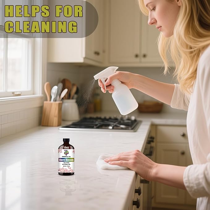Cherry Blossom Essential Oil (4 oz/120 ml) ??Cherry Blossom Oils for Aromatherapy, diffusers, humidifiers, Home fragrances, DIY Skincare, soap Making, DIY Candle, Relaxation, Yoga, and Meditation