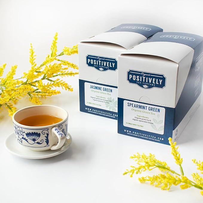 Organic Positively Tea Company, Jasmine Green Tea, K-Cup Compatible, 24 Pods