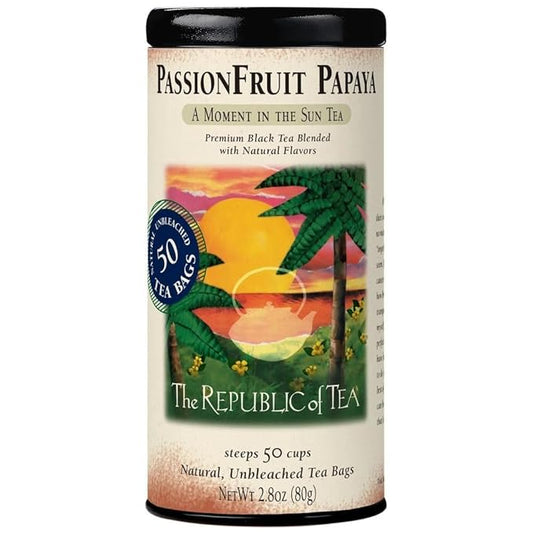 The Republic of Tea ??PassionFruit Papaya Black Tea Bags, Naturally Caffeinated, 50 Servings