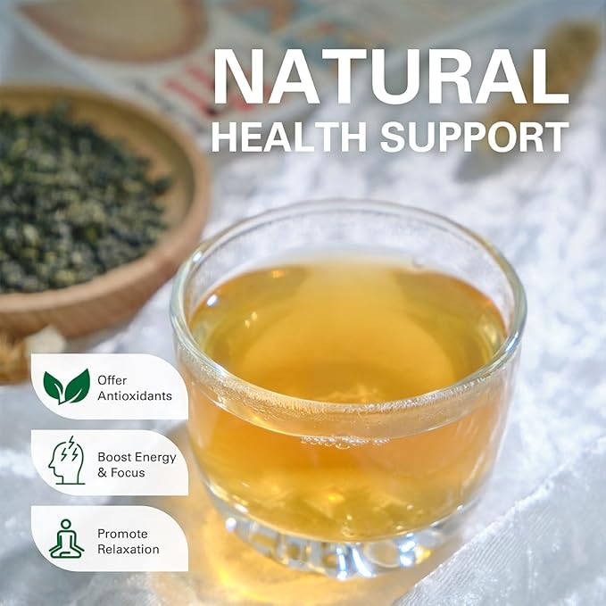 WT WEETEE Organic Gunpowder Green Tea, USDA Organic Loose Leaf Green Pearls Tea 8 Ounce, Full-Bodied & Gently Rolled Chinese Green Tea, Caffeinated