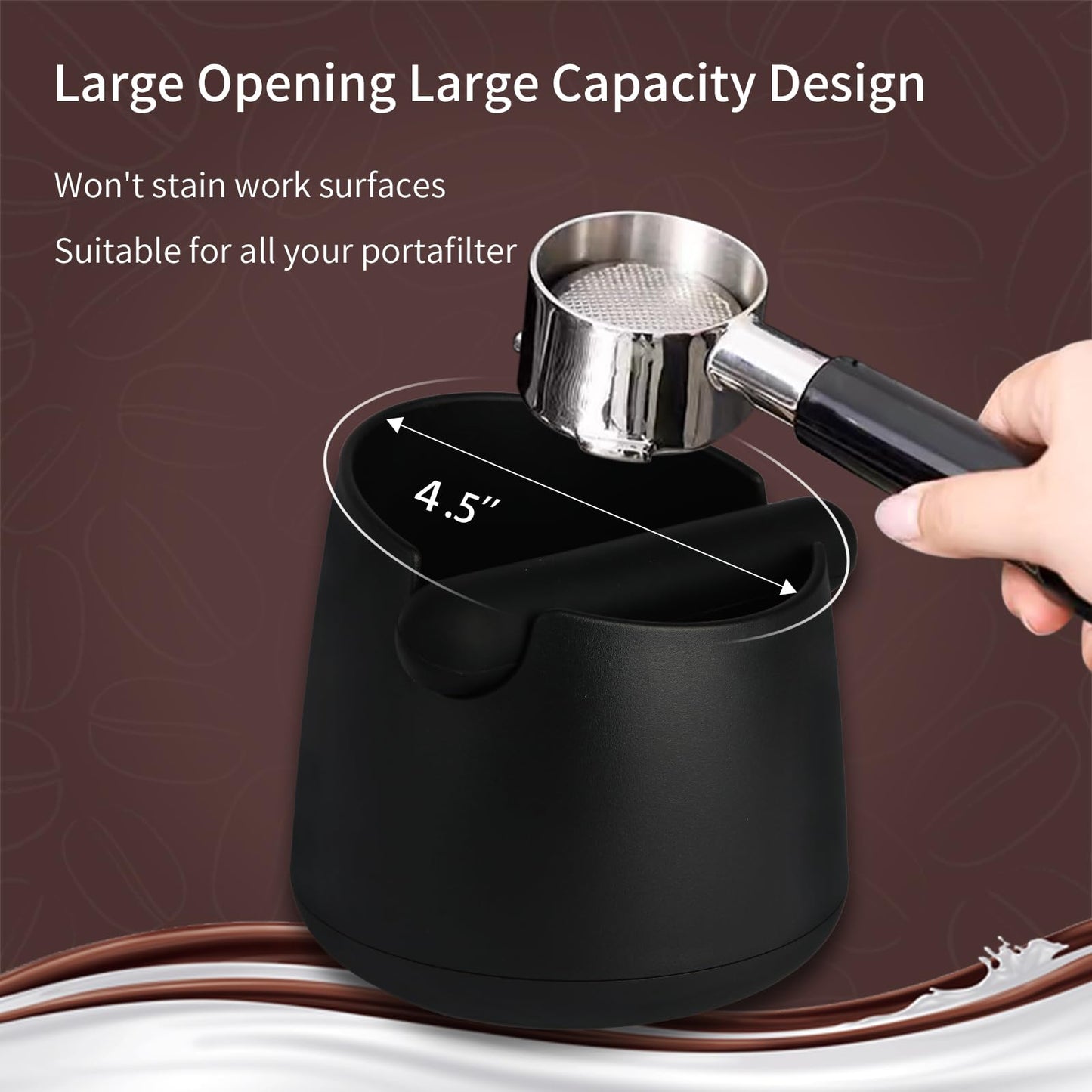 IAOSEN Knock Box Large Capacity Design Espresso Knock Box Shock-absorbent Knock Box Espresso with