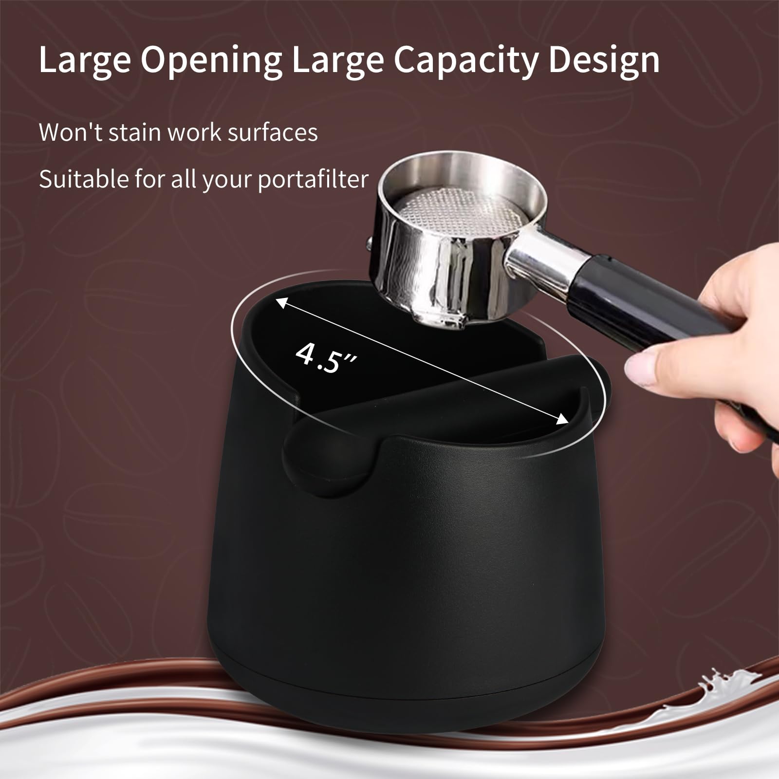 IAOSEN Knock Box Large Capacity Design Espresso Knock Box Shock-absorbent Knock Box Espresso with