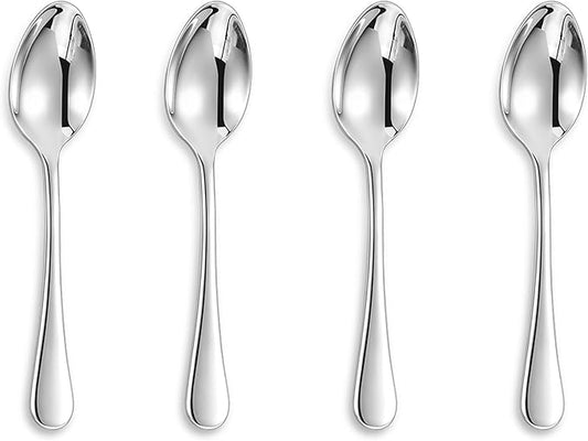 KEAWELL Premium Verona 4-Piece 5.9 inch Spoon Set ??18/10 Stainless Steel, Heavy-Duty Mirror-Finished Flatware for Daily Meals, Hosting and Special Occasions (4, Small Spoons)