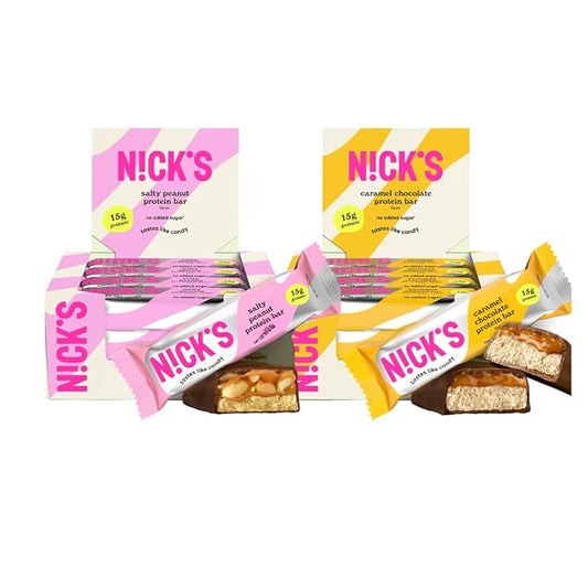 Nick?™s Protein Bundle, Salty Peanut, Caramel ??24-Count Box | High Protein, Low Calories, Low Carbs, Keto Friendly, No Added Sugar