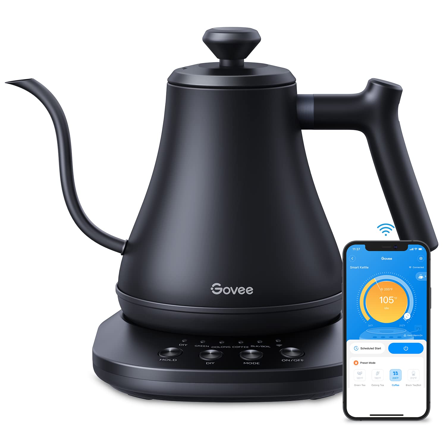 Govee Smart Electric Kettle, WiFi Variable Temperature Gooseneck Tea Kettle