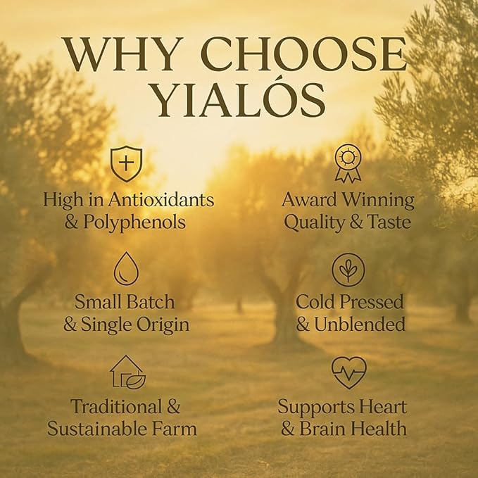 Yialós Extra Virgin Olive Oil from Greece ??2025 NYIOOC Winner | Small Batch, Single Estate, 100% Koroneiki | Cold Pressed, High Polyphenols | 500 mL Glass Bottle