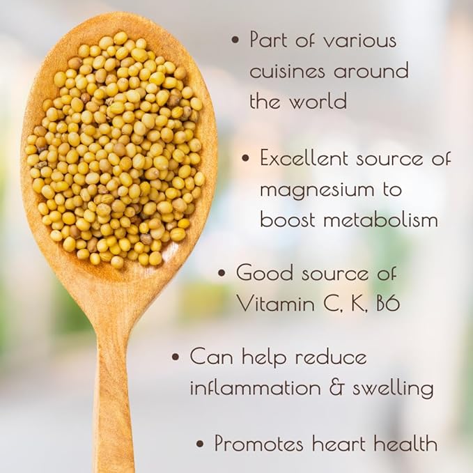 Darsa Organics Yellow Mustard Seed – 5.3oz USDA Organic, Non-GMO, Kosher, Gluten-Free – Perfect for Pickling, Cooking, Sauces, Curries, Marinades, and Flavoring with Authentic Indian Spice