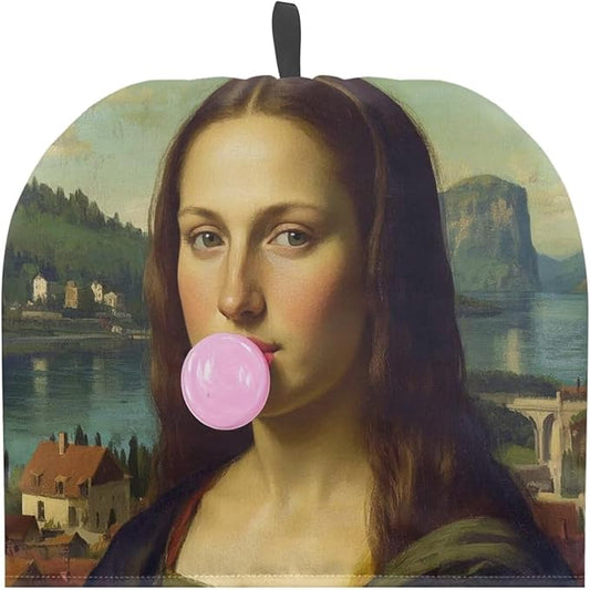 The Mona Lisa Teapot Tea Pot Dust Cover Teapot Cozies Insulation and Keep Warm Kitchen Accessory for Home Kitchen Office Holiday Party D챕cor