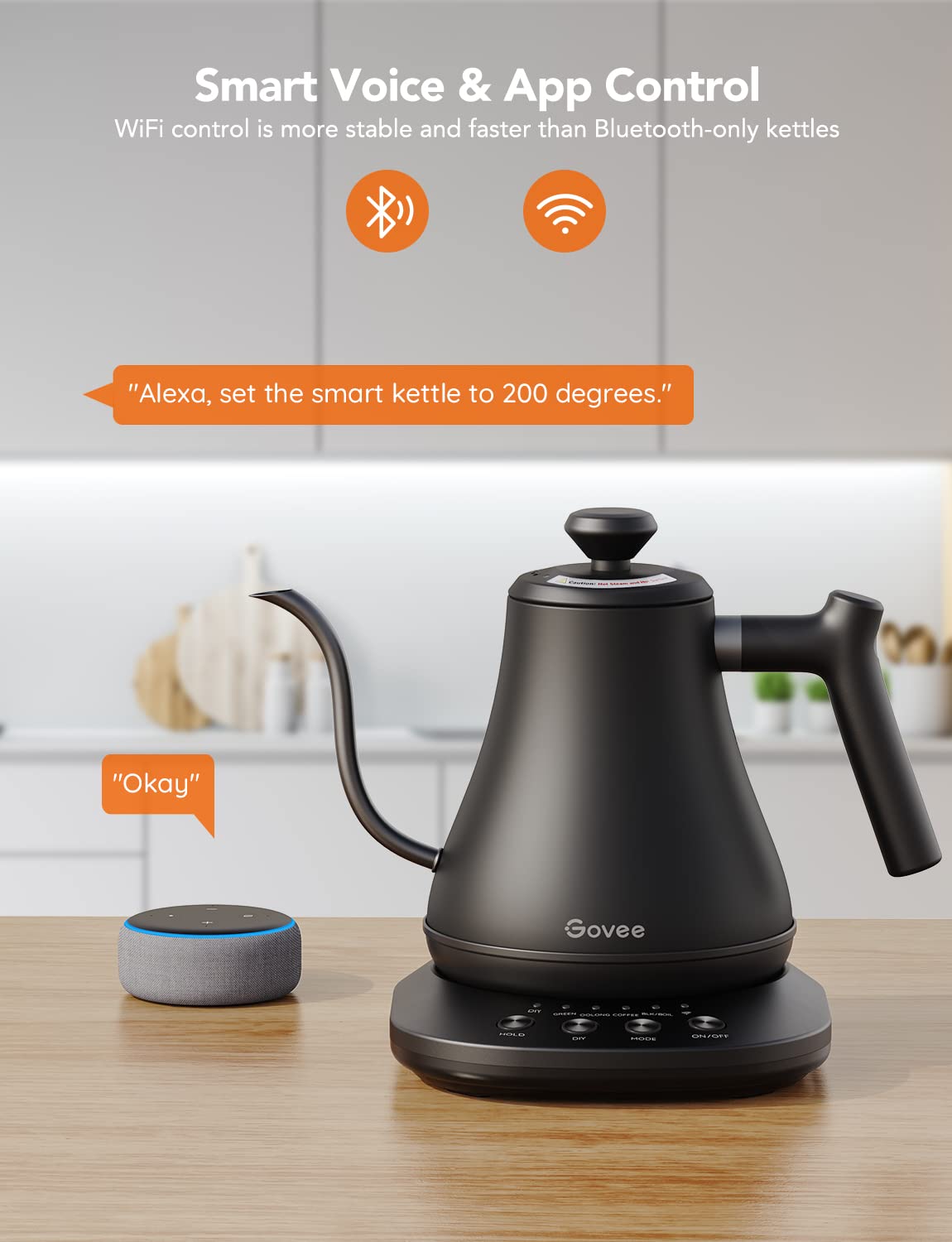 Govee Smart Electric Kettle, WiFi Variable Temperature Gooseneck Tea Kettle
