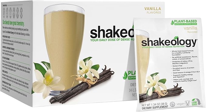 BODi Shakeology Plant-Based Vegan Protein Powder ??Gluten-Free Superfood Shake with Vitamins & Minerals ??Helps Support Healthy Weight Loss & Gut Health, Vanilla, 14 Individual Packets