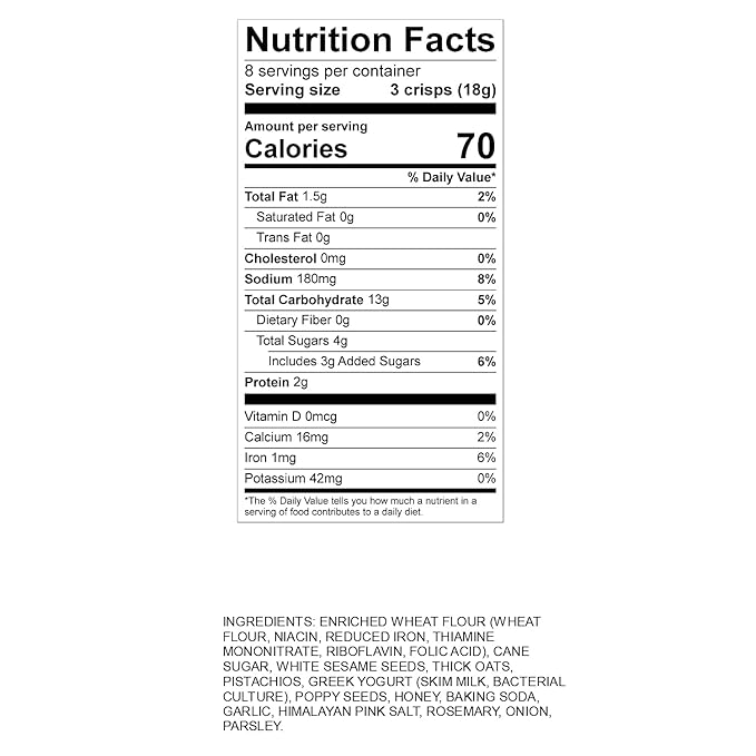 Kii Naturals Artisan Crisps, Healthy Snack Crackers for Cheese, Meats, Spreads, Charcuterie Board - Non-GMO, Kosher, No Preservatives, Hand-Crafted - Rosemary Pistachio, 5.3 Ounce (Pack of 1)