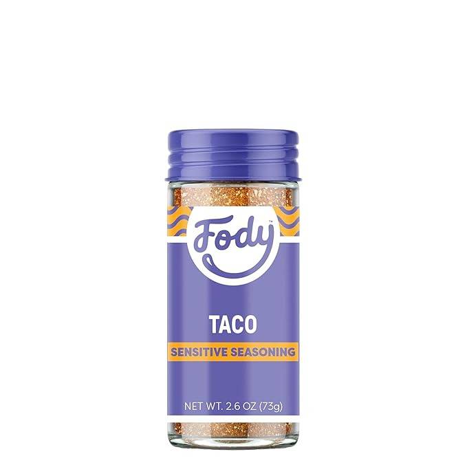 Fody Foods Taco Seasoning, 2.6 Oz, Garlic and Onion Free, Low FODMAP Certified, Gut & IBS Friendly, Vegan, Non-GMO, Gluten Free, Keto Friendly