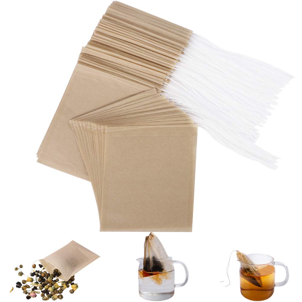 Aksuaple Eco-Fil Disposable Tea Filter Bags for Loose Tea, Wood Pulp Material, Biodegradable and