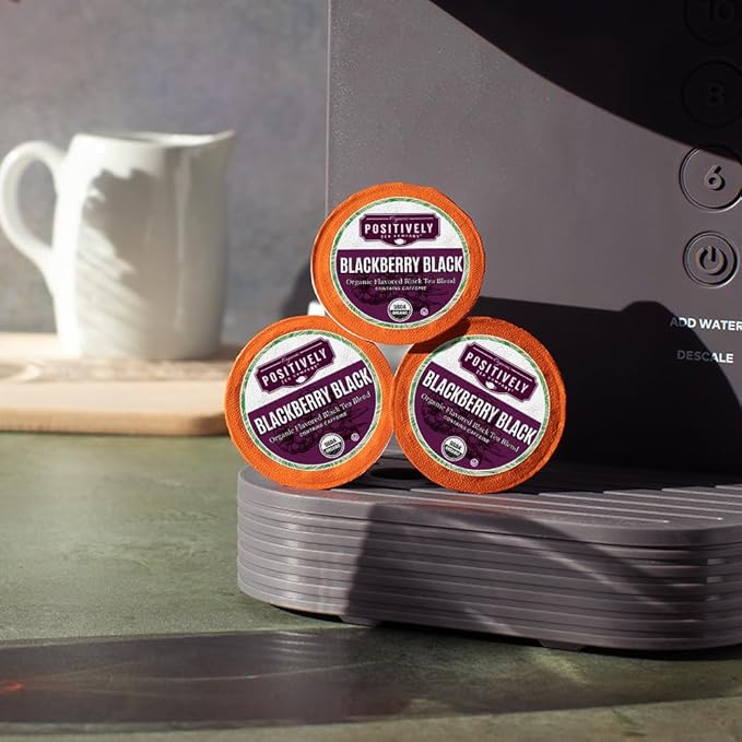 Organic Positively Tea Company, Blackberry Black Tea, K-Cup Compatible, 96 Pods