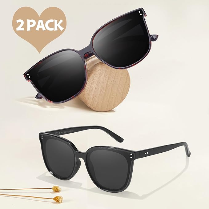 LVIOE Oversized Polarized Sunglasses for Women Trendy Large Cat Eye UV Protection Shade LS1627s