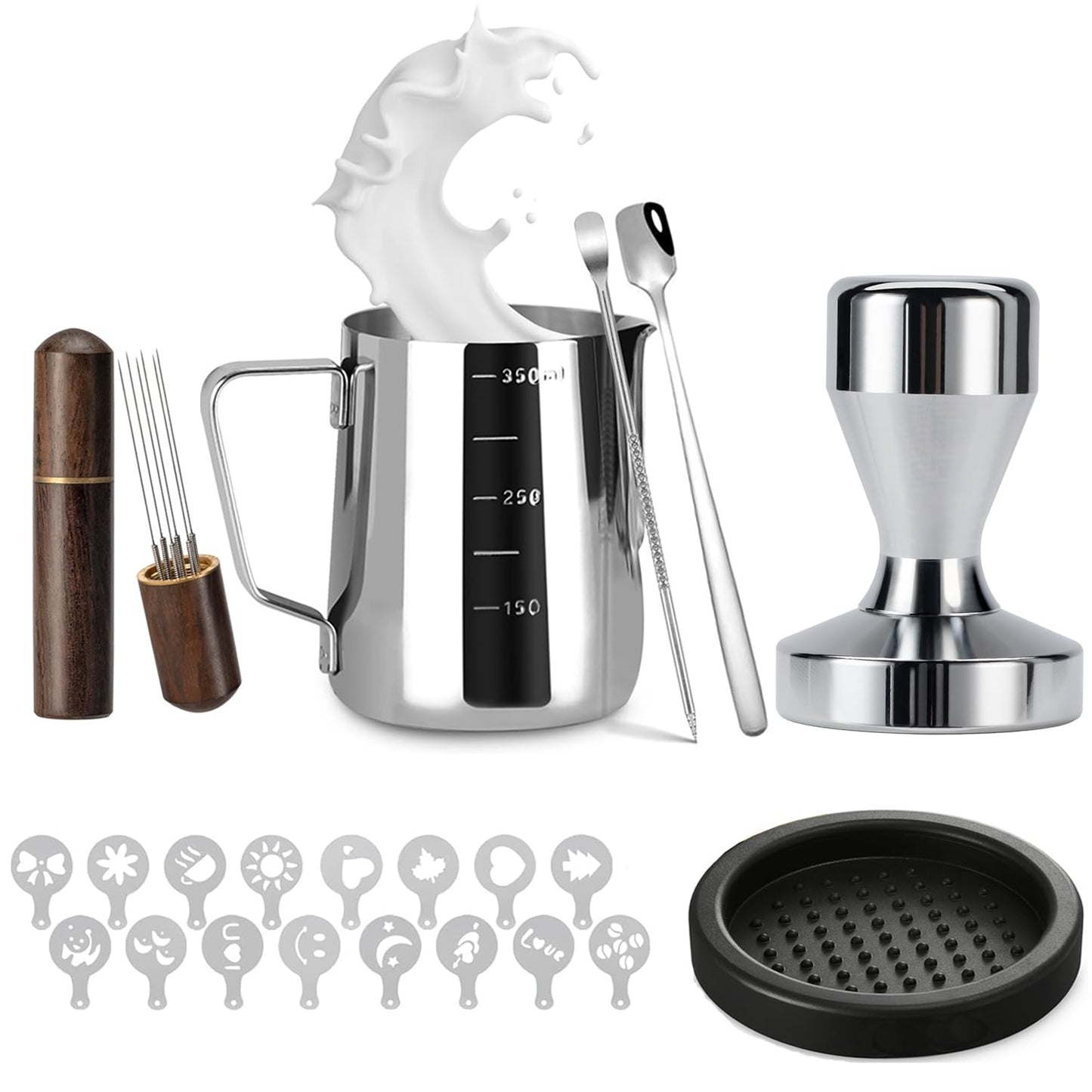 Espresso Accessories Kit 51mm Tamper: 51mm Espresso Tamper Set Barista Tools Including Coffee