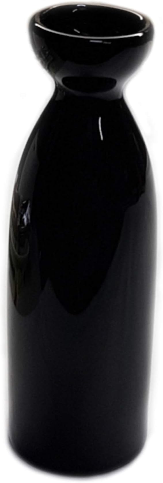 JapanBargain 1689, Porcelain Sake Carafe Sake Bottle for Cold Sake and Hot Sakem Microwave Safe, Black Color, 7.5 oz, 1 Pack