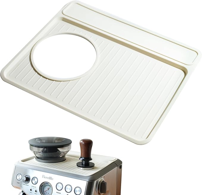 NOTSEK Tamping Mat for Breville 870/880, Silicone Top Mat for Breville Espresso Machine Accessories, Prevent Scratching, White