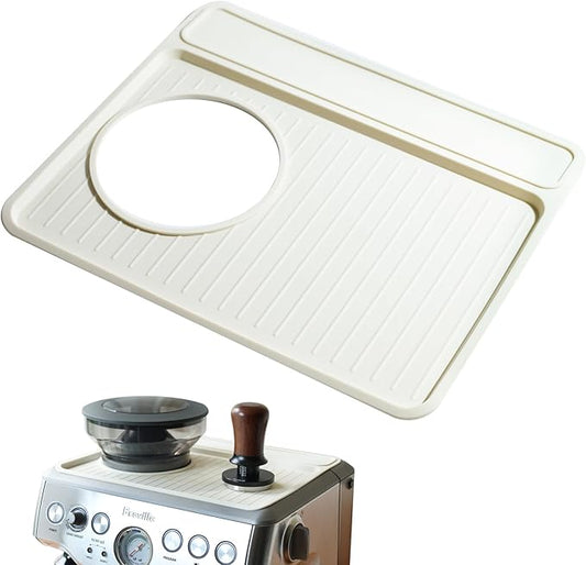 NOTSEK Tamping Mat for Breville 870/880, Silicone Top Mat for Breville Espresso Machine Accessories, Prevent Scratching, White