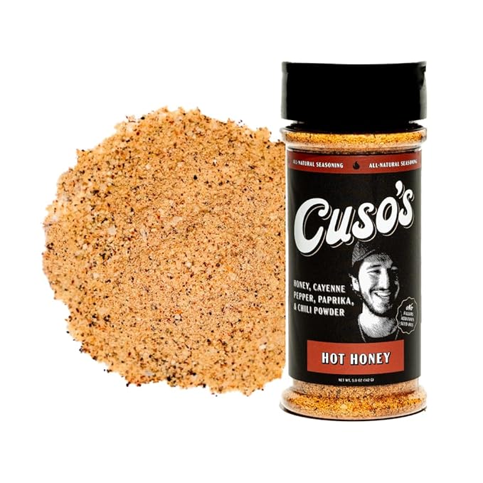 Cuso Cuts Hot Honey BBQ Seasoning Rub - All-Purpose Seasoning - Spices for Meat, Chicken, Pork - Hot Rub for Grilling, Smoking, and Cooking - All Purpose Blend, BBQ Spice - 1 Count - 5 oz bottle