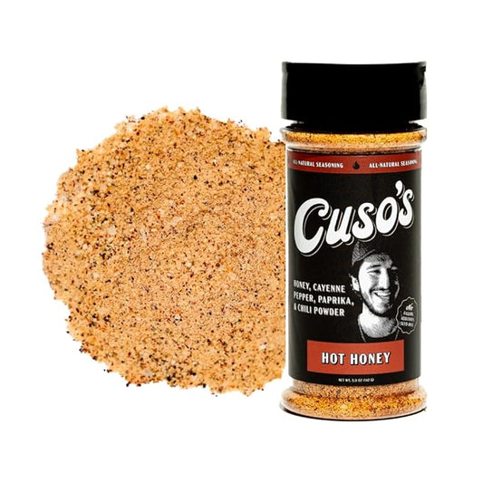 Cuso Cuts Hot Honey BBQ Seasoning Rub - All-Purpose Seasoning - Spices for Meat, Chicken, Pork - Hot Rub for Grilling, Smoking, and Cooking - All Purpose Blend, BBQ Spice - 1 Count - 5 oz bottle