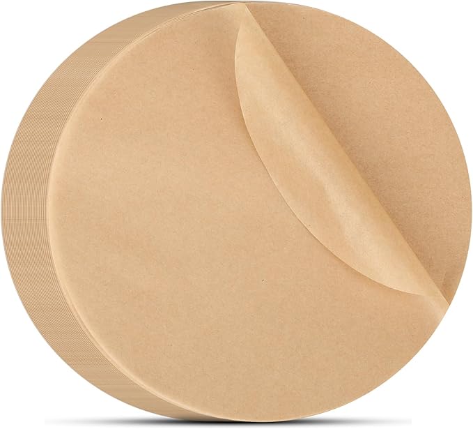 Beasea Air Fryer Round Liners 6 Inch, 200pcs Parchment Paper Disposable Unbleached Filter Paper Non-perforated Bamboo Steamer Papers for Air Fryer Steaming Basket