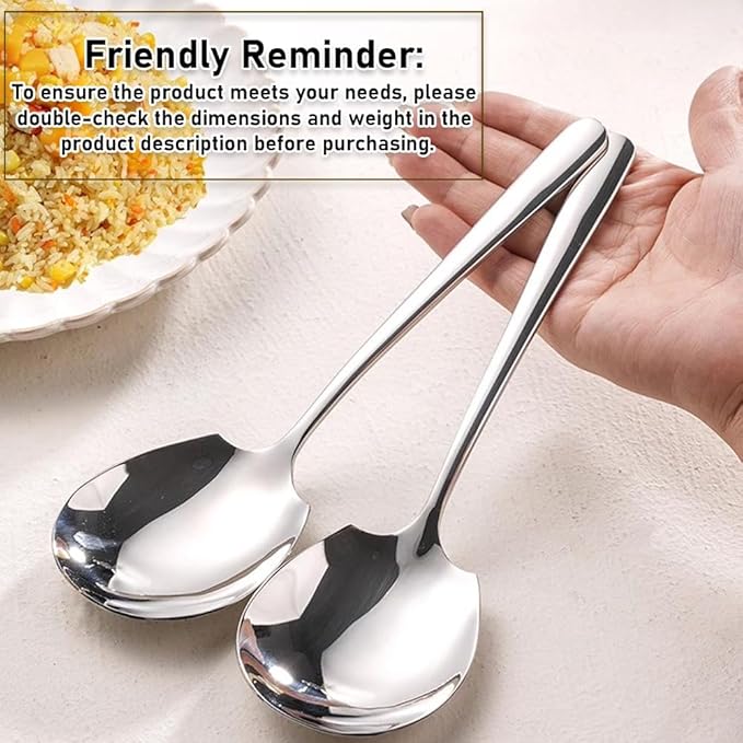 Small Serving spoons,SUS 304 Stainless steel Buffet & Banquet Style Serving Utensils,Dishwasher Safe 8.5??Set of 2