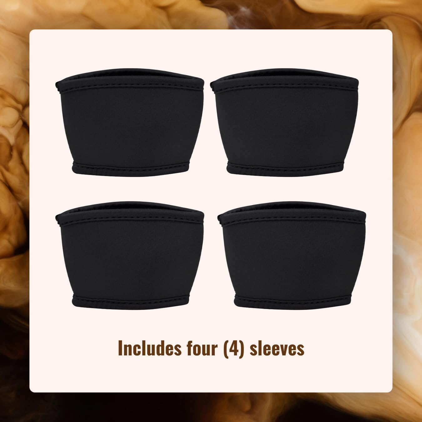 TahoeBay Hot Coffee Cup Sleeves for 12, 16, and 20 oz Cups, Black