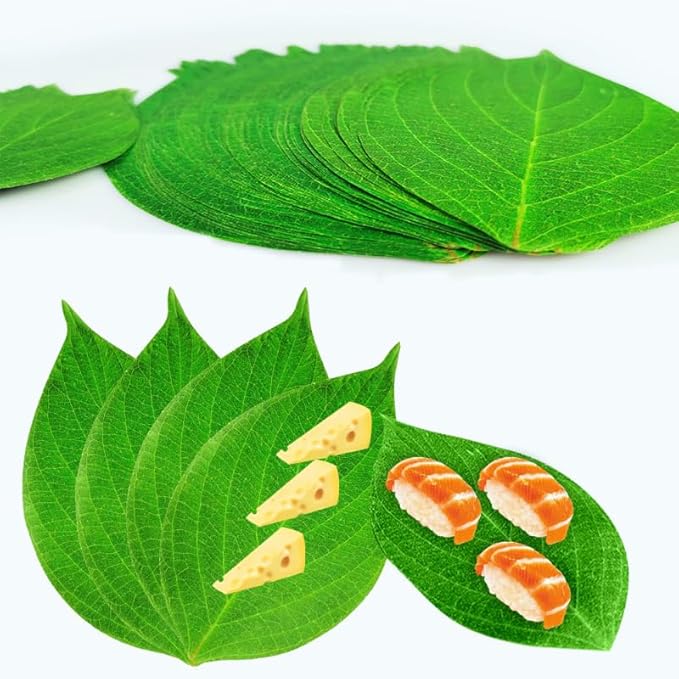 50 Pcs Green Leaf Parchment Paper & Cheese Paper ??50 Large (12") for Charcuterie Boards, Perfect for Party Decorations and Holiday Serving