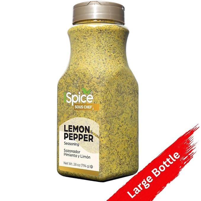 iSpice | Lemon Pepper Seasoning | 28 oz | Bulk Size | Mixed Spices & Seasonings | Kosher