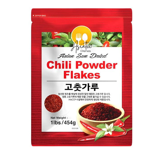 Asiatic Dishes Premium Korean Gochugaru Red Pepper Flakes ??1 lb Sun-Dried Chili for Kimchi, Stews, and Versatile Cooking