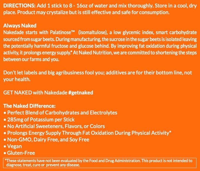 Nakedade Citrus ??Performance Enhancing Sports Drink Powder - Electrolyte Powder ??No GMOs or Artificial Sweeteners, Gluten-Free, Soy-Free, Dairy-Free ??,<div>
