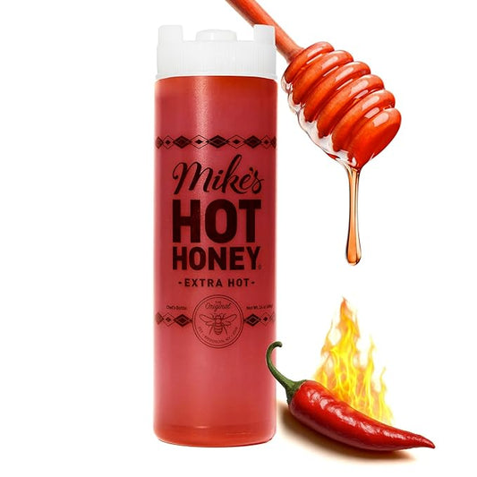 Mike's Hot Honey, Extra Hot, America's #1 Brand of Hot Honey, Spicy Honey Infused with Chili Peppers, Gluten-Free, Paleo-Friendly, Sweet Heat, Perfect for Hot Sauce Lovers (24oz Chef's Bottle, 1 Pack)