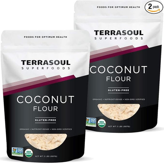 Terrasoul Superfoods Organic Coconut Flour, 4 Lbs - Gluten-Free | Unrefined | Fine Texture | Premium Quality
