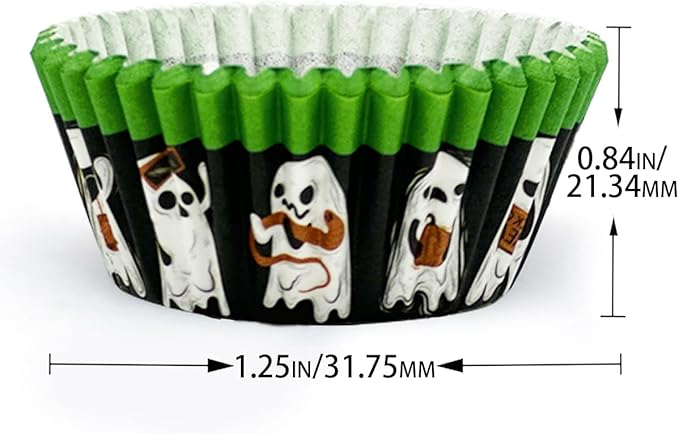 qiqee Halloween 300PCS Mini Cupcake Liners Cupcake Cups 6 Designs Halloween Witch Cupcake Papers Baking Cups Cupcake Wrappers (Small Size)